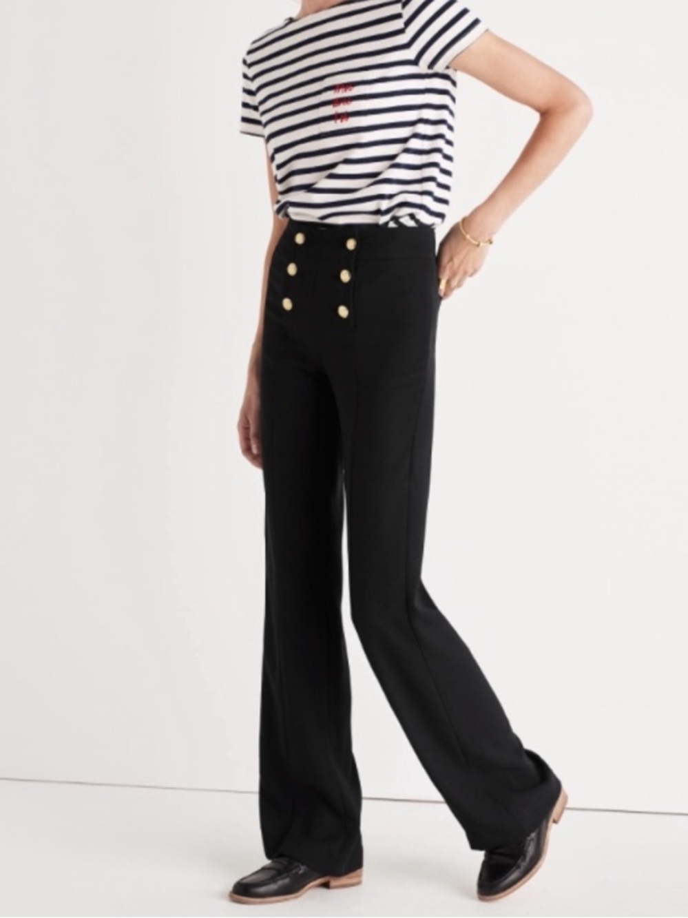 NWT Madewell x Sezane Black Diso High waist Pants Size 10